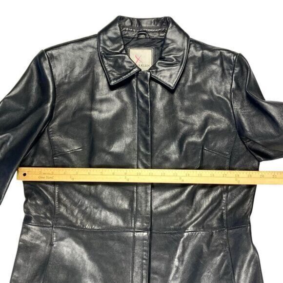 Anne Klein Ultra Soft Lambskin Leather Jacket Size M Classic Grunge 90s Y2k Coat - Picture 12 of 16